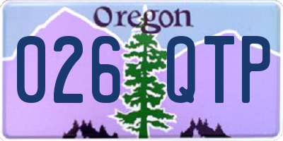 OR license plate 026QTP