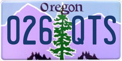 OR license plate 026QTS