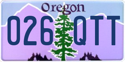 OR license plate 026QTT