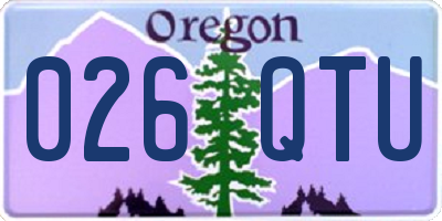 OR license plate 026QTU