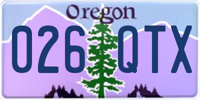 OR license plate 026QTX