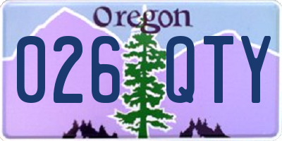 OR license plate 026QTY