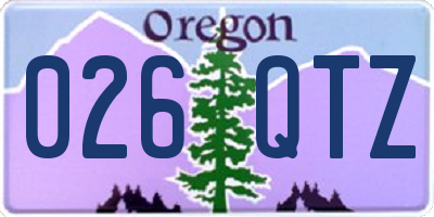 OR license plate 026QTZ
