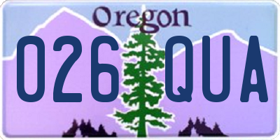OR license plate 026QUA
