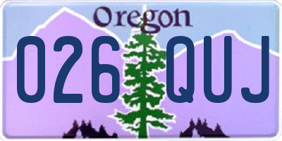 OR license plate 026QUJ