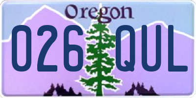 OR license plate 026QUL