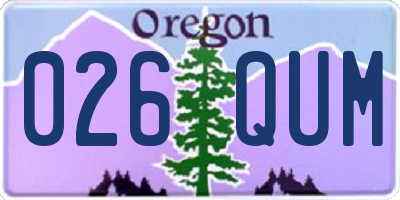 OR license plate 026QUM