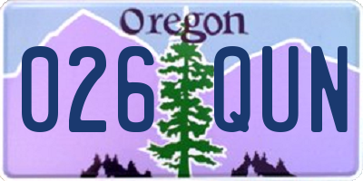 OR license plate 026QUN