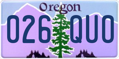 OR license plate 026QUO