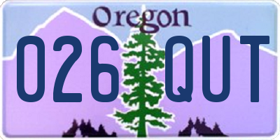 OR license plate 026QUT