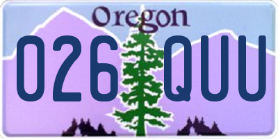 OR license plate 026QUU