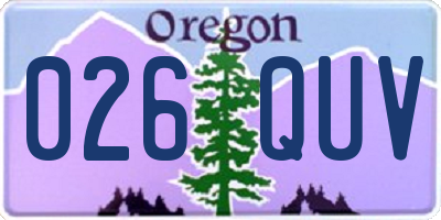OR license plate 026QUV