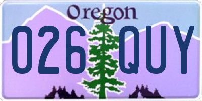 OR license plate 026QUY