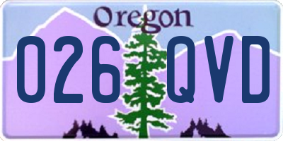 OR license plate 026QVD