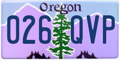 OR license plate 026QVP
