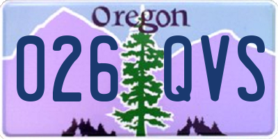 OR license plate 026QVS