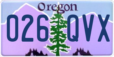 OR license plate 026QVX