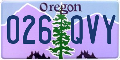 OR license plate 026QVY