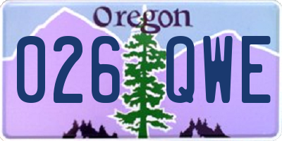 OR license plate 026QWE