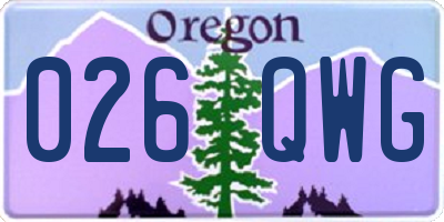 OR license plate 026QWG