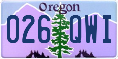 OR license plate 026QWI