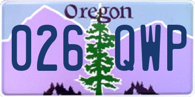 OR license plate 026QWP