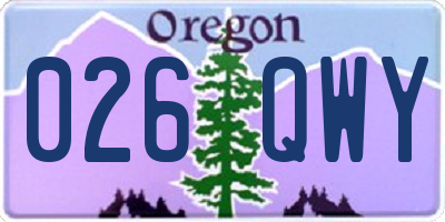 OR license plate 026QWY