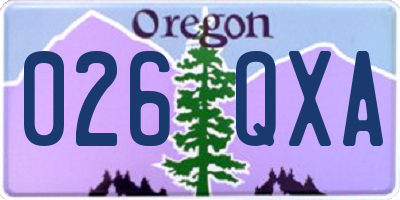 OR license plate 026QXA