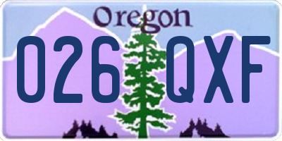 OR license plate 026QXF