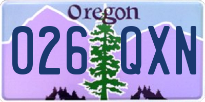 OR license plate 026QXN