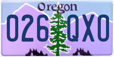 OR license plate 026QXO