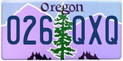 OR license plate 026QXQ
