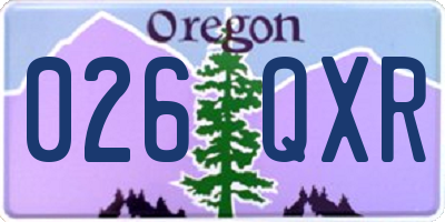 OR license plate 026QXR