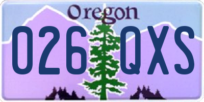 OR license plate 026QXS