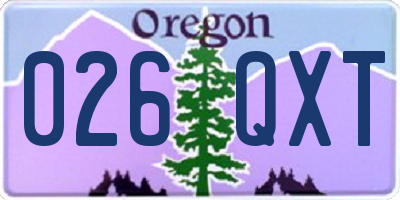 OR license plate 026QXT