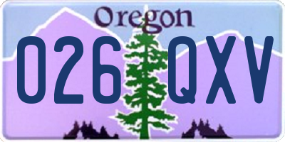 OR license plate 026QXV