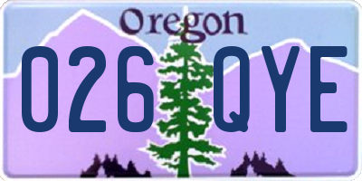 OR license plate 026QYE