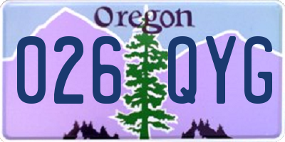 OR license plate 026QYG