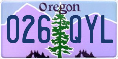 OR license plate 026QYL