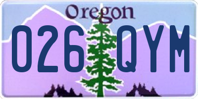 OR license plate 026QYM