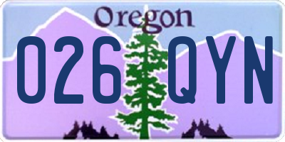 OR license plate 026QYN