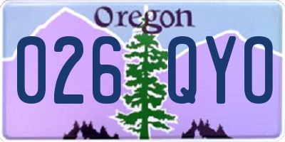 OR license plate 026QYO