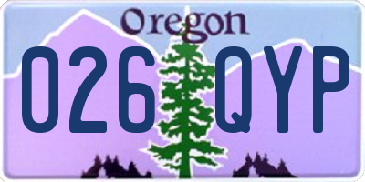 OR license plate 026QYP