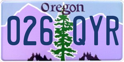 OR license plate 026QYR