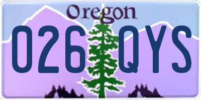 OR license plate 026QYS