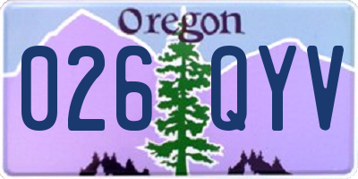 OR license plate 026QYV