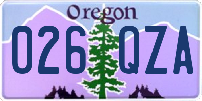 OR license plate 026QZA