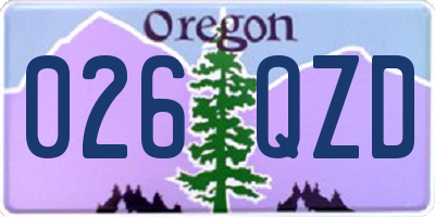 OR license plate 026QZD