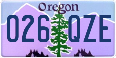 OR license plate 026QZE