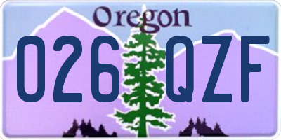 OR license plate 026QZF